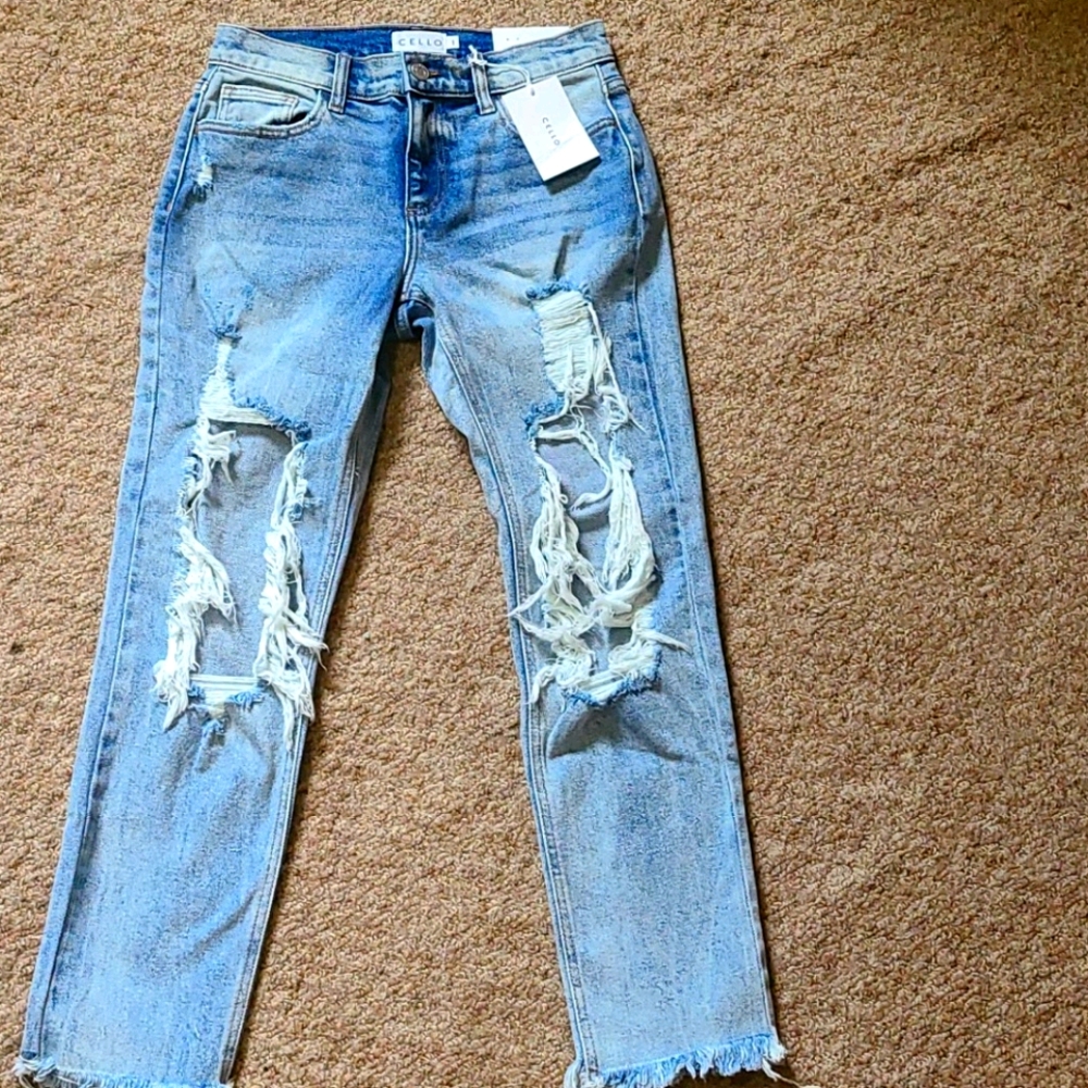 Womans Cello boyfriend style distressed jeans